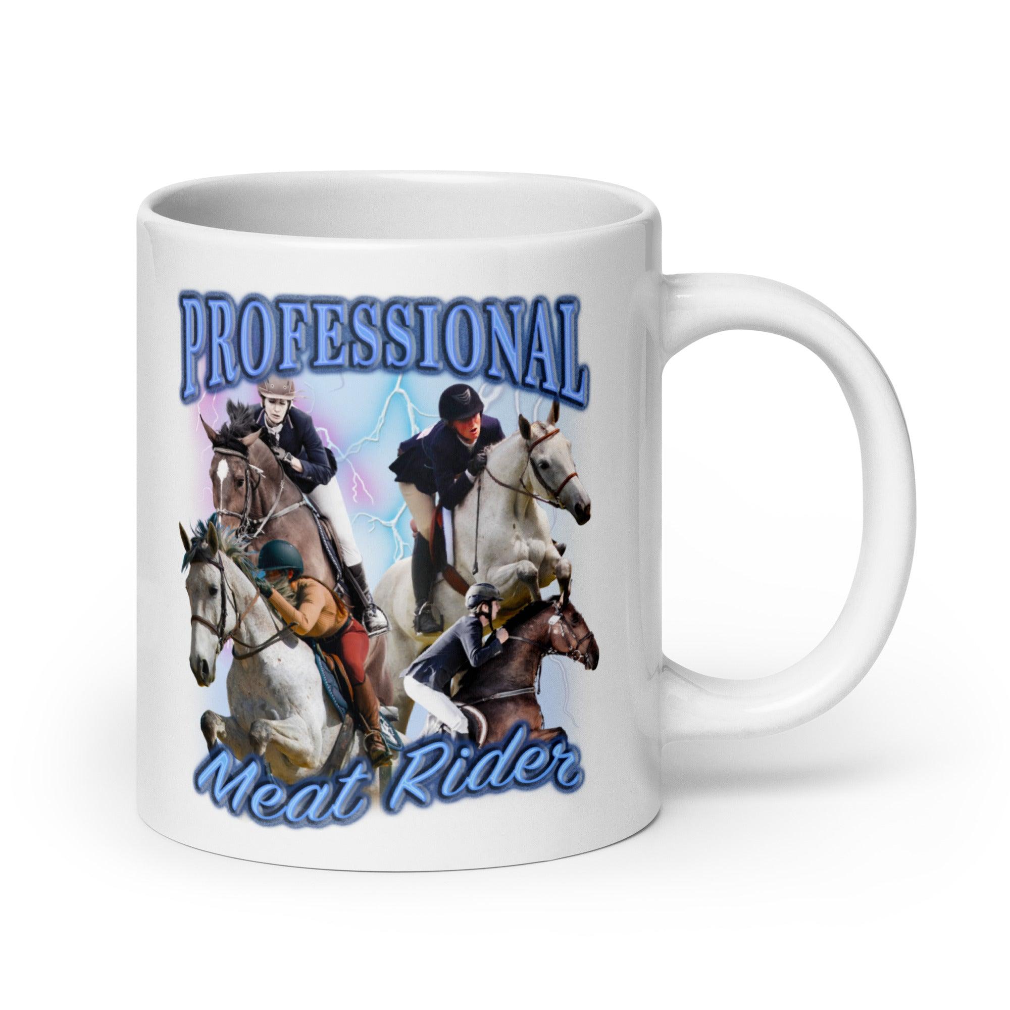 Professional Meat Rider White glossy mug - Orbital Clothing