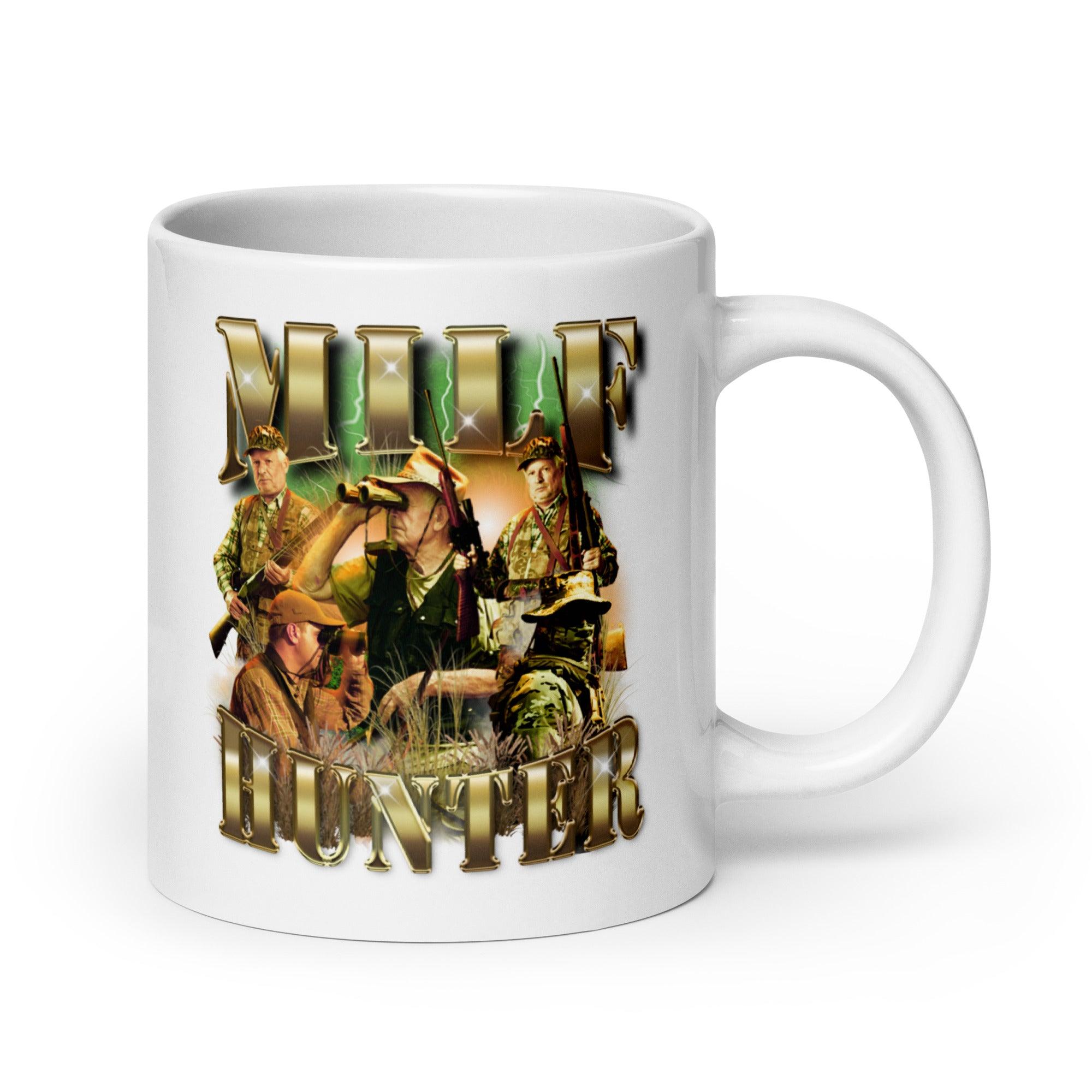 Milf Hunter White glossy mug - Orbital Clothing