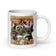 Überarbeitete, unterbesessene, weiße, glänzende Tasse