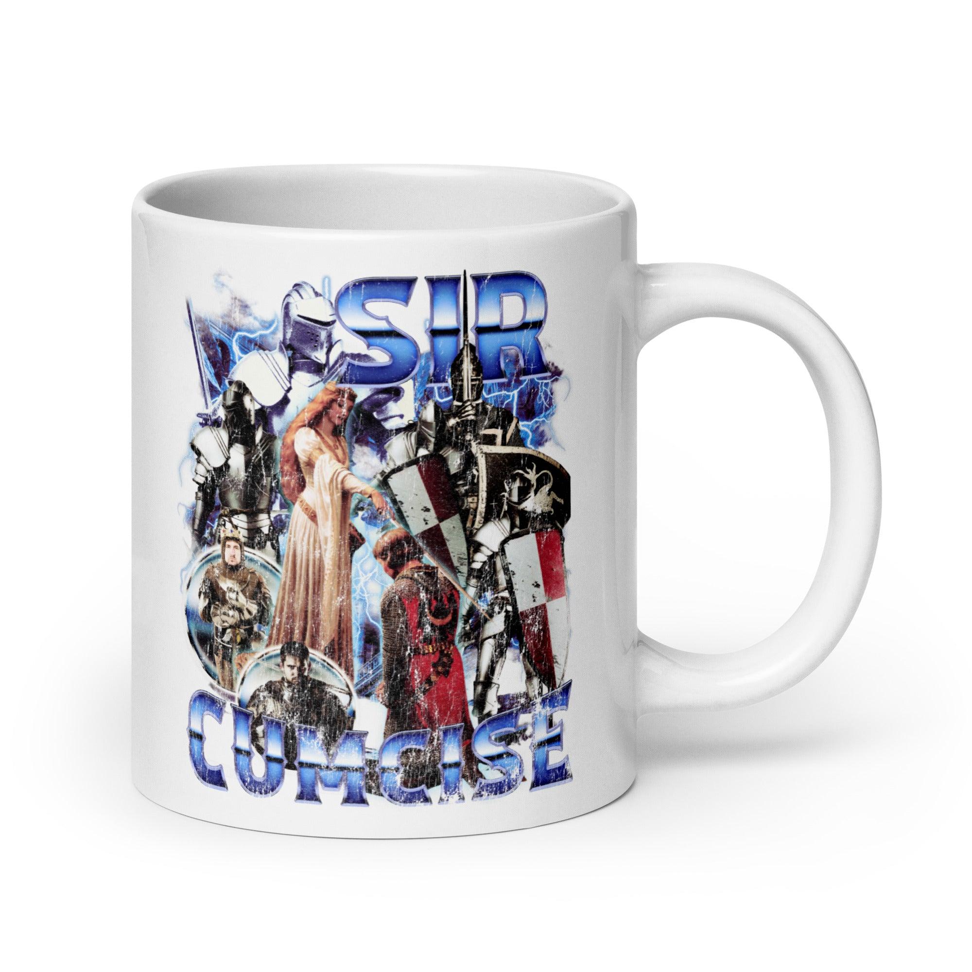 Sir Cumcise White glossy mug - Orbital Clothing