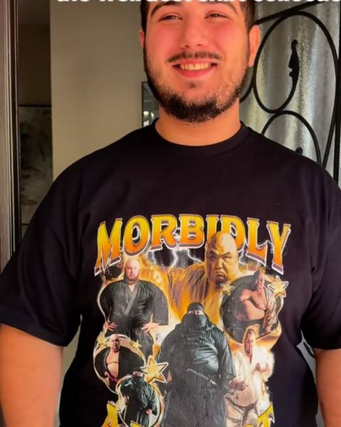 @double.xls wearing Morbidly a Beast T-Shirt