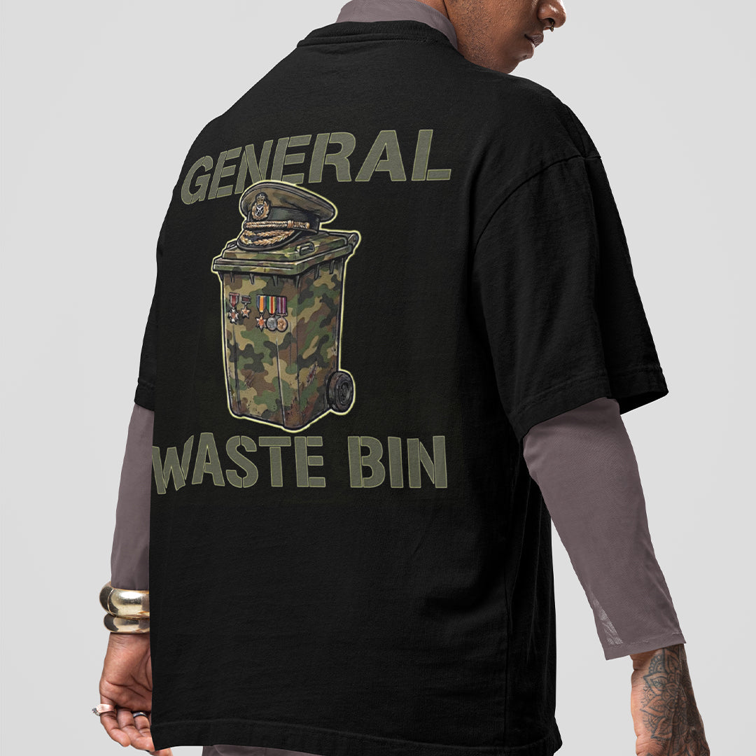 General Waste Bin T-Shirt (backprint) Orbital Clothing