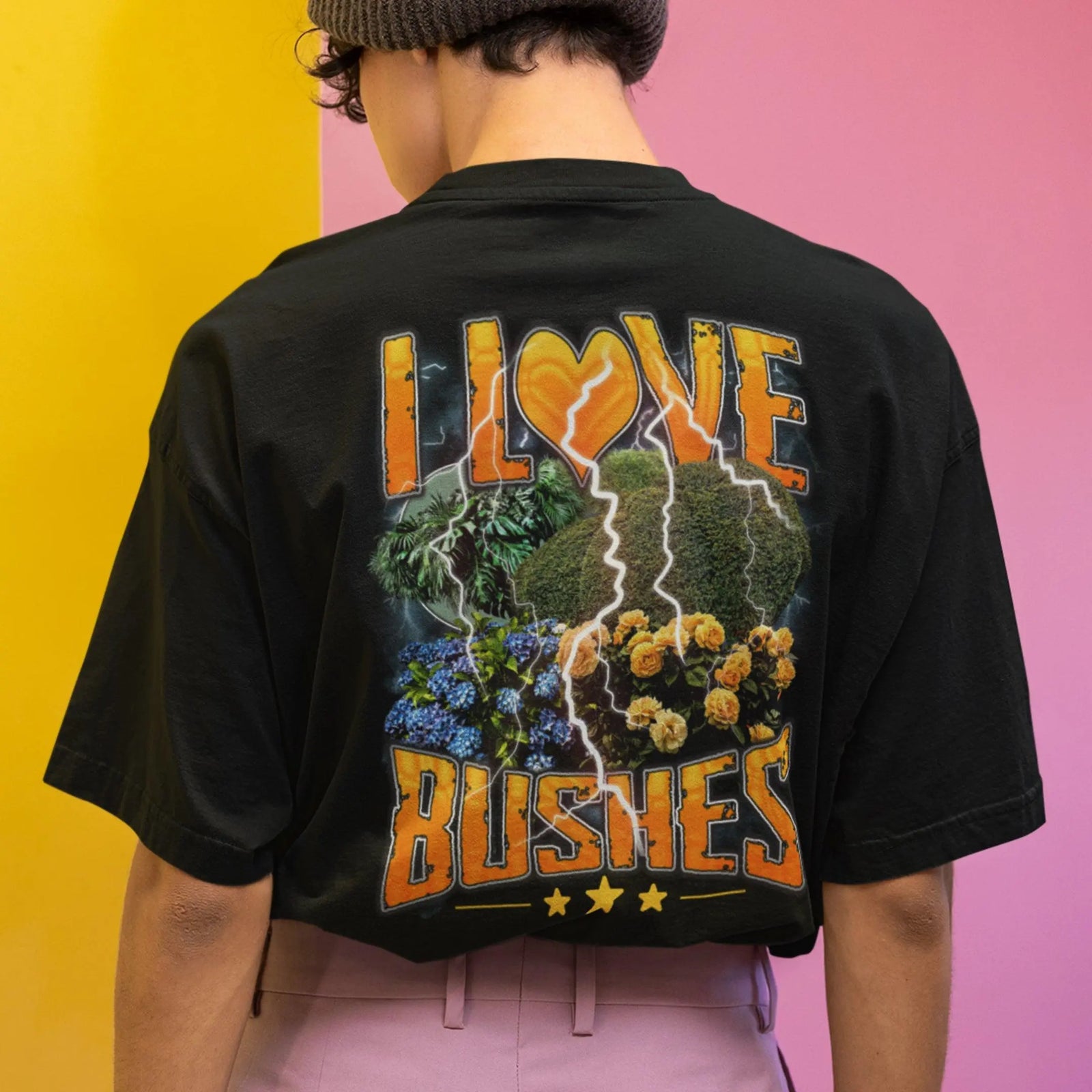 I love bushes T-Shirt (backprint) - Orbital Clothing