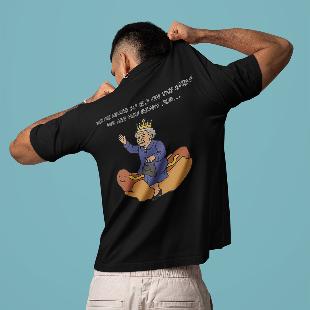 You've heard of elf on the shelf but are you ready for Lizzy on the Glizzy T-Shirt (backprint) Orbital Clothing