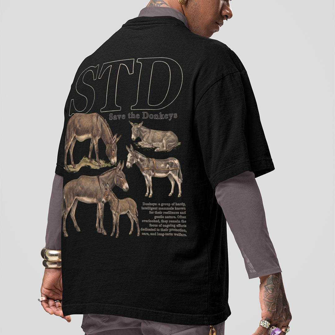 STD (save the donkeys) T-Shirt (backprint) Orbital Clothing