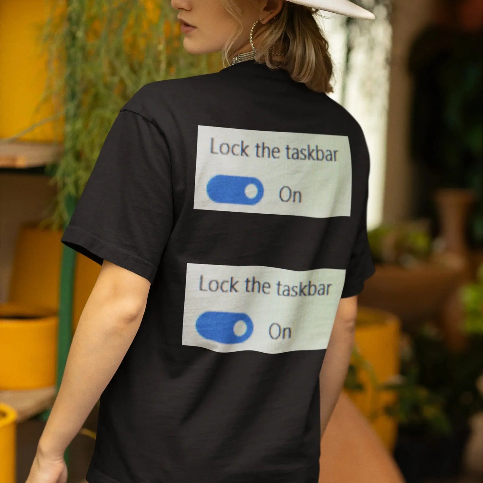 Lock the taskbar lock the taskbar T-Shirt (backprint) - Orbital Clothing