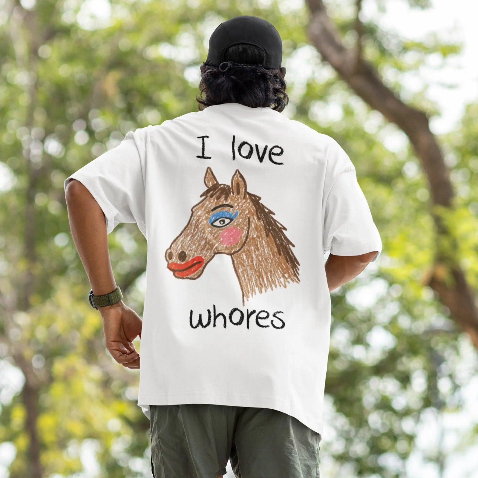 I Love Whores T-Shirt (backprint) Orbital Clothing