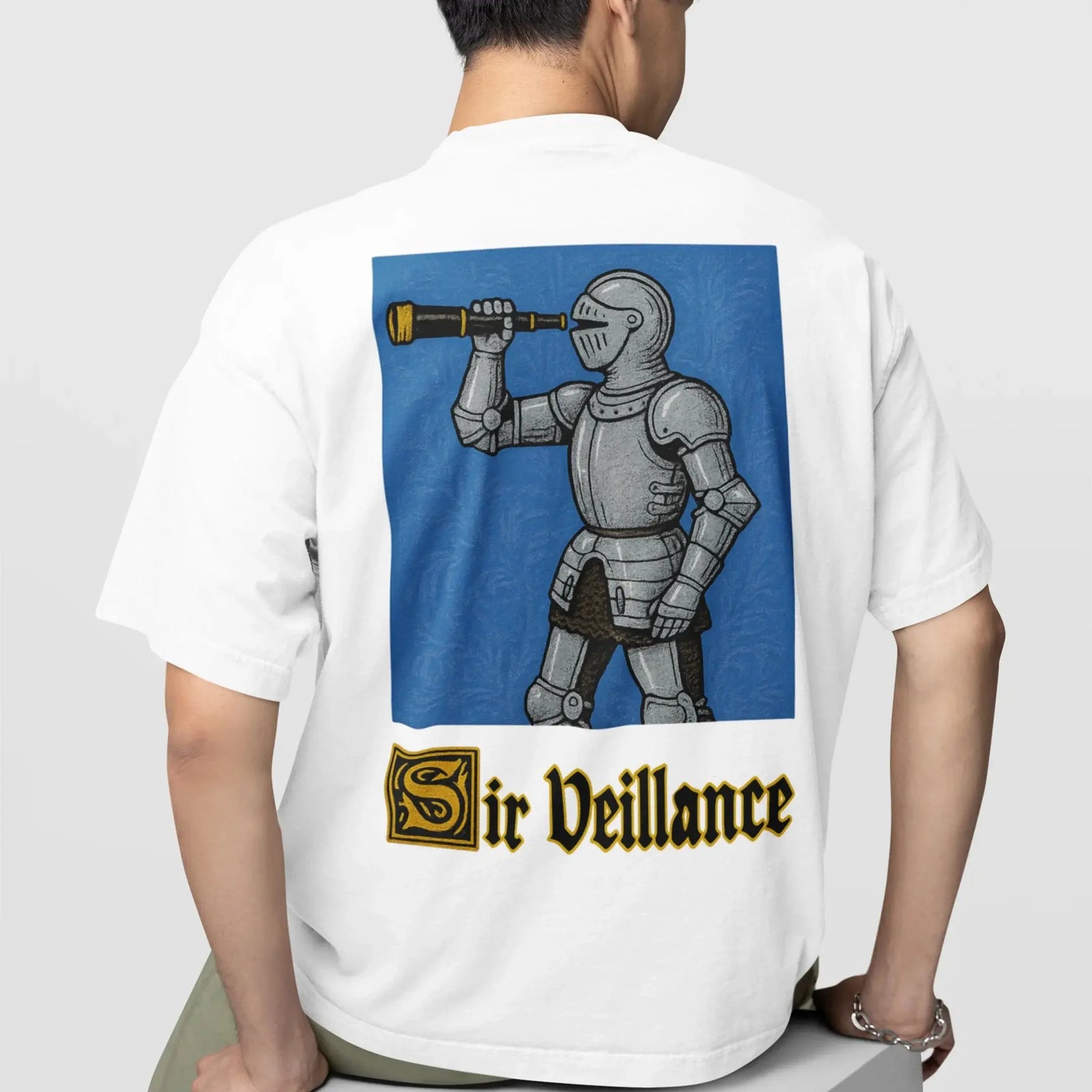 Sir Veillance Handdrawn T-Shirt (backprint) - Orbital Clothing