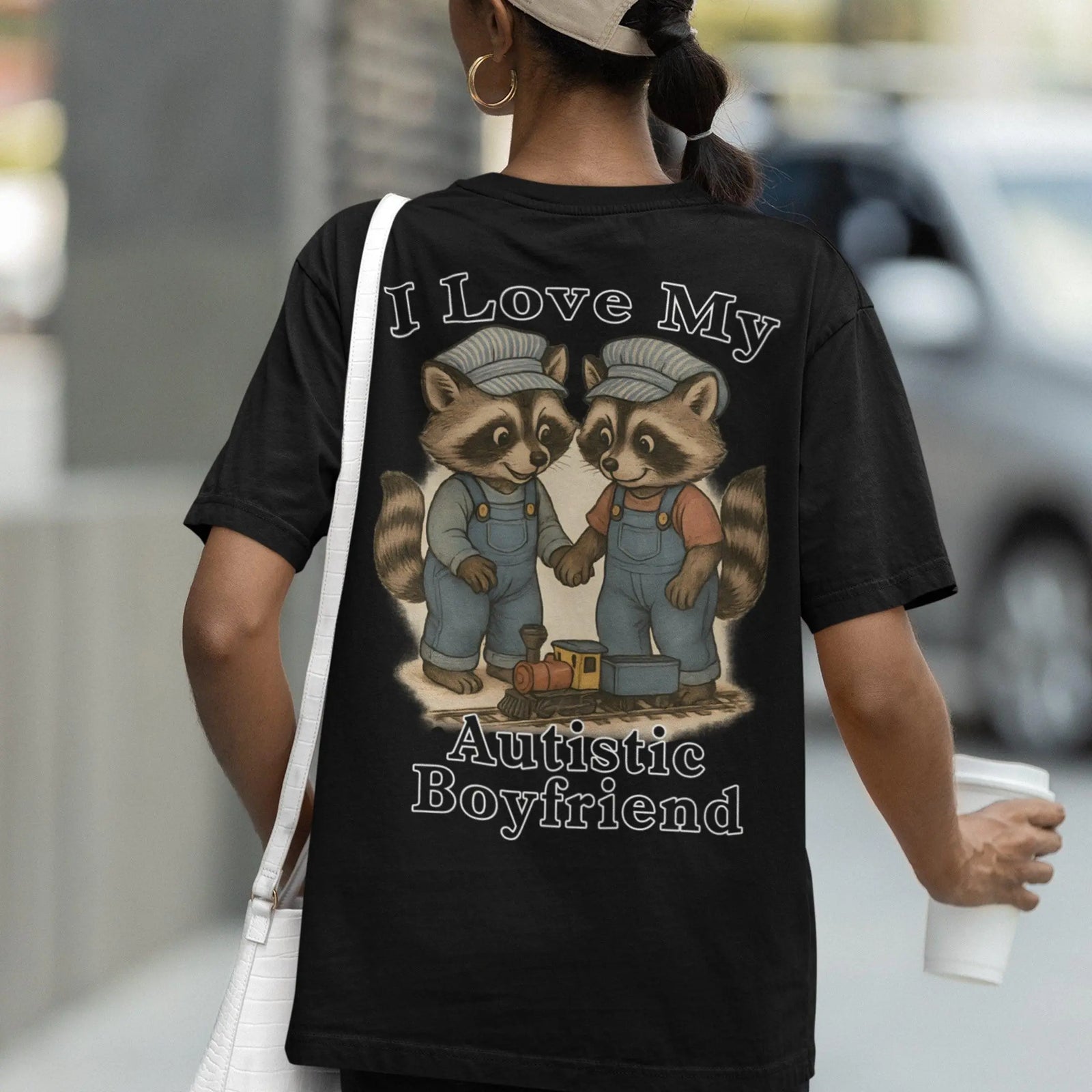 I Love my Autistic Boyfriend T-Shirt (backprint) - Orbital Clothing