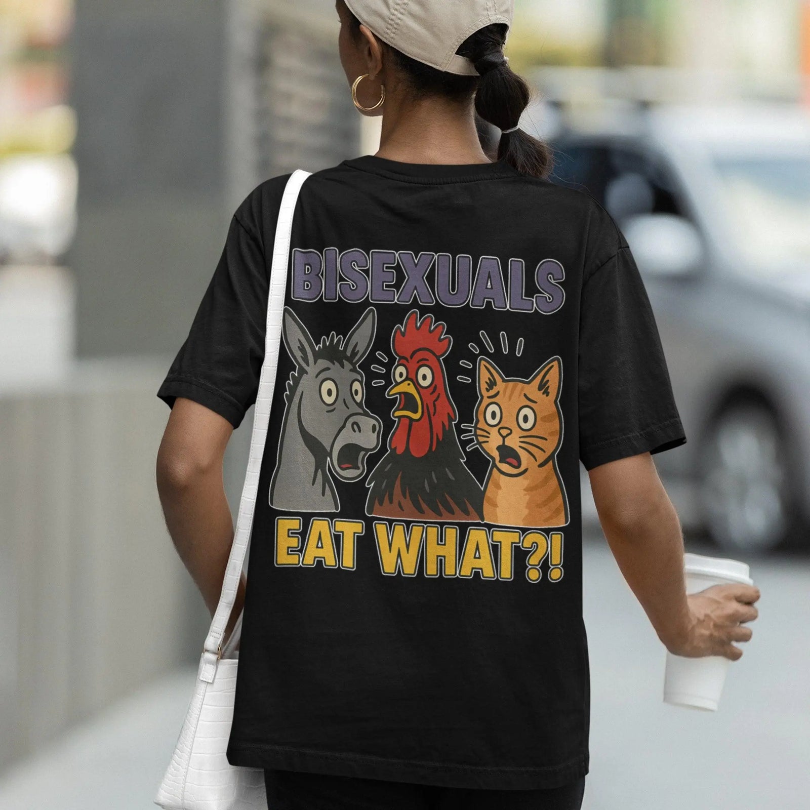 Bisexuals Eat What T-Shirt (backprint) - Orbital Clothing