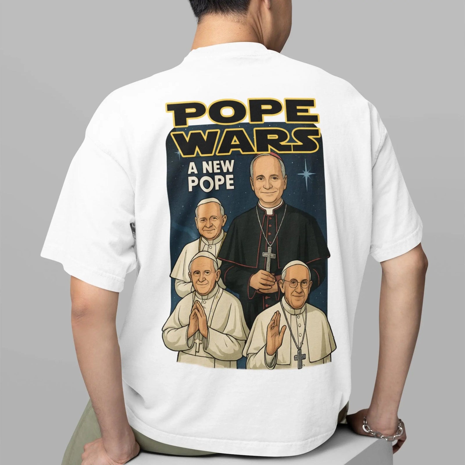 Pope Wars: A New Pope t-shirt (backprint) - Orbital Clothing
