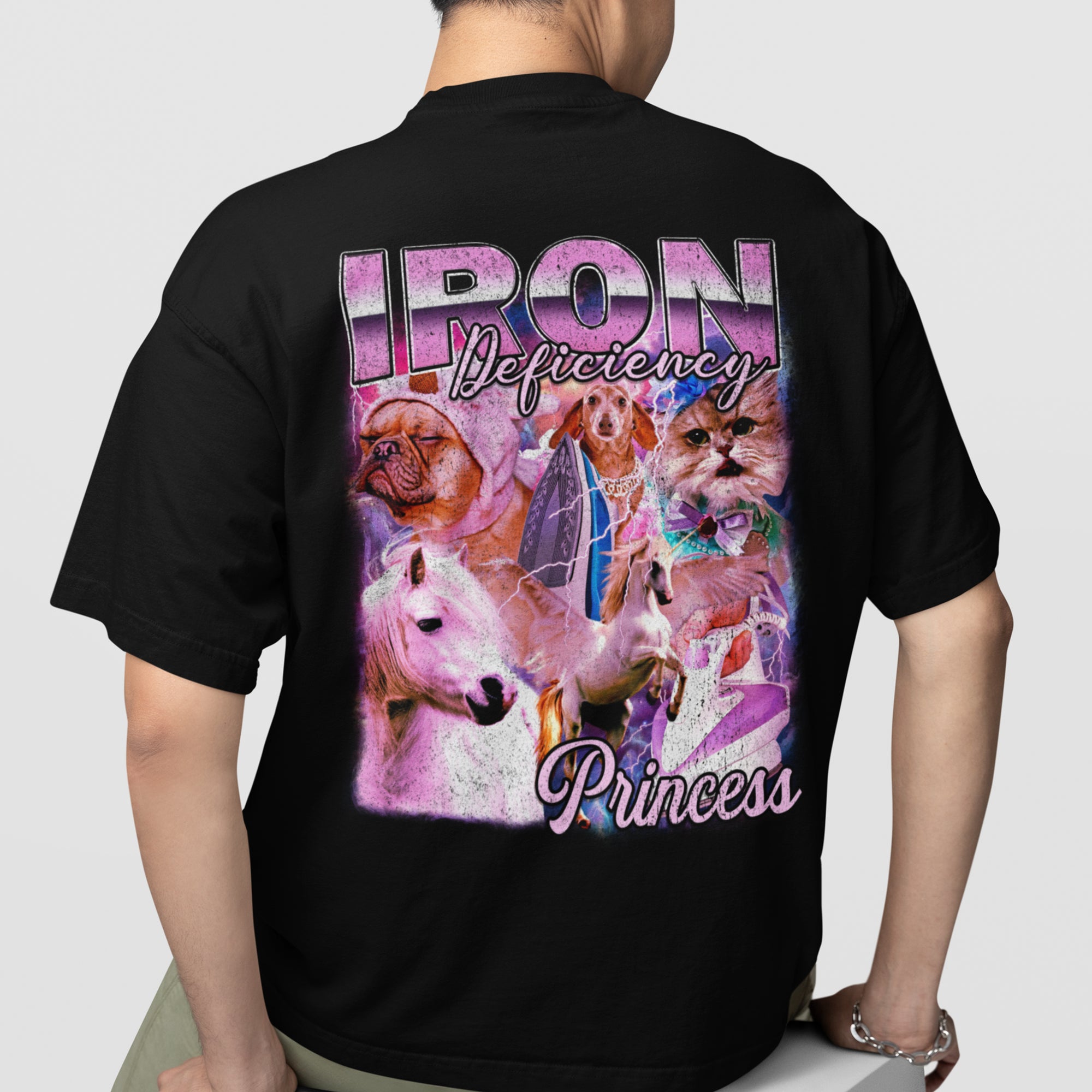 Iron Deficiency Princess Vintage Style T-Shirt (backprint)