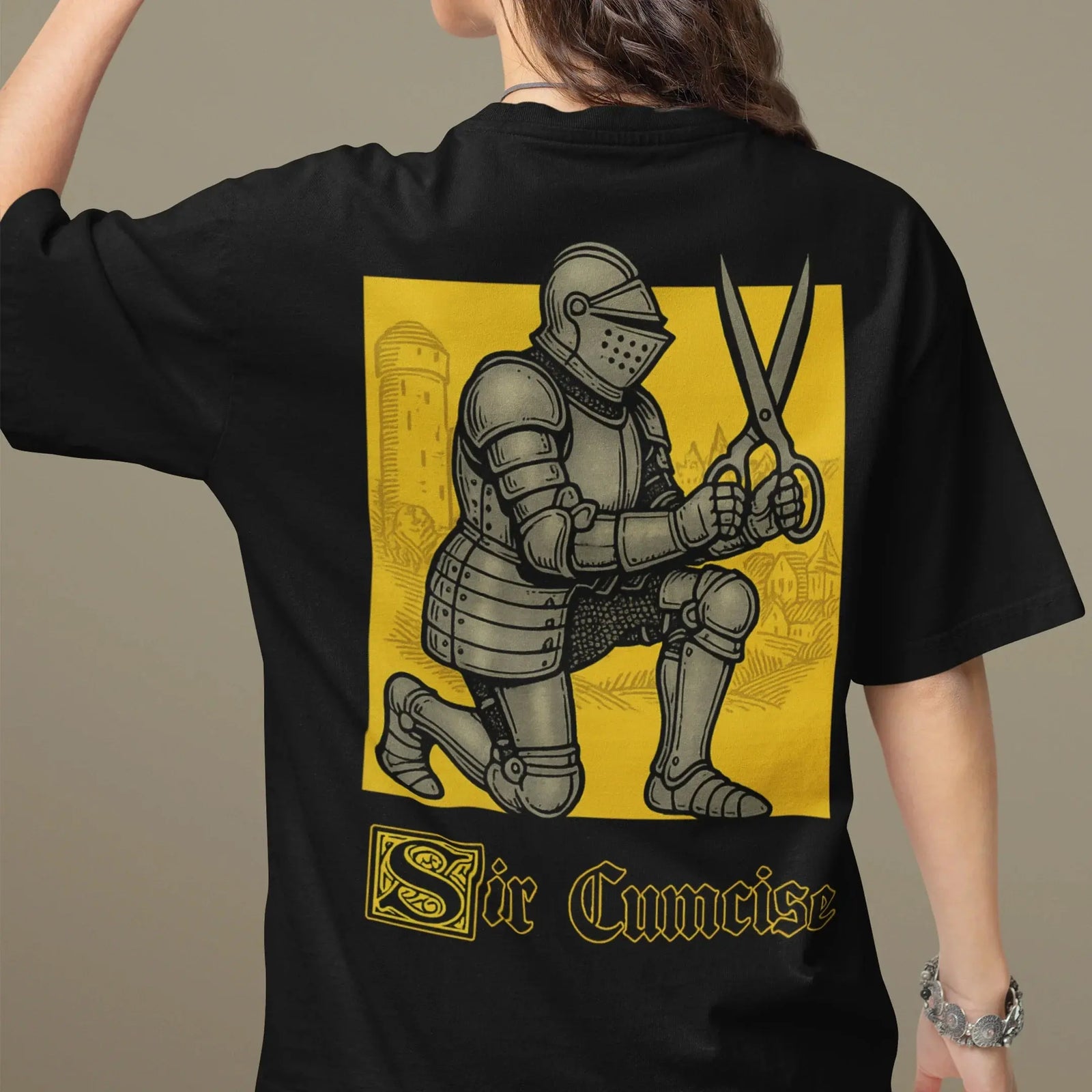 Sir Cumcise (Handdrawn) T-Shirt (backprint) - Orbital Clothing