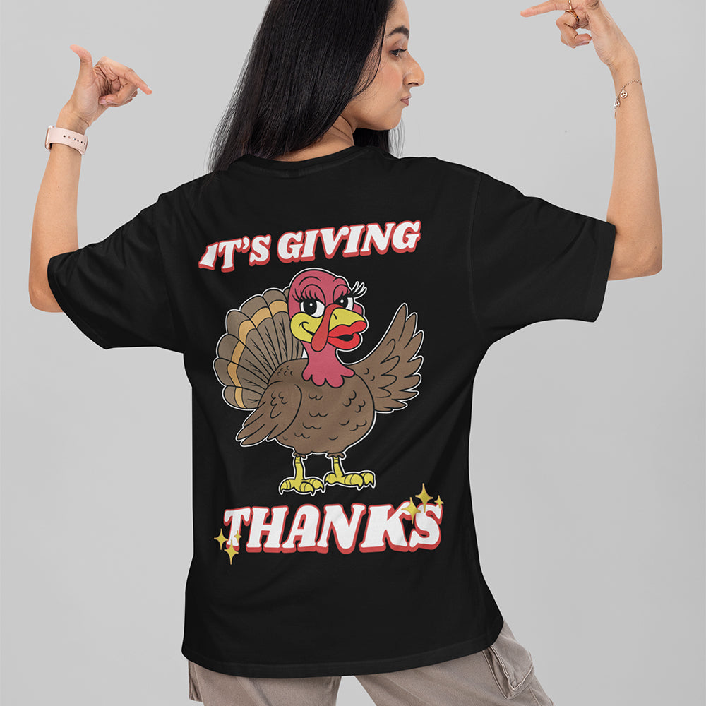 It's giving thanks T-Shirt (backprint) Orbital Clothing