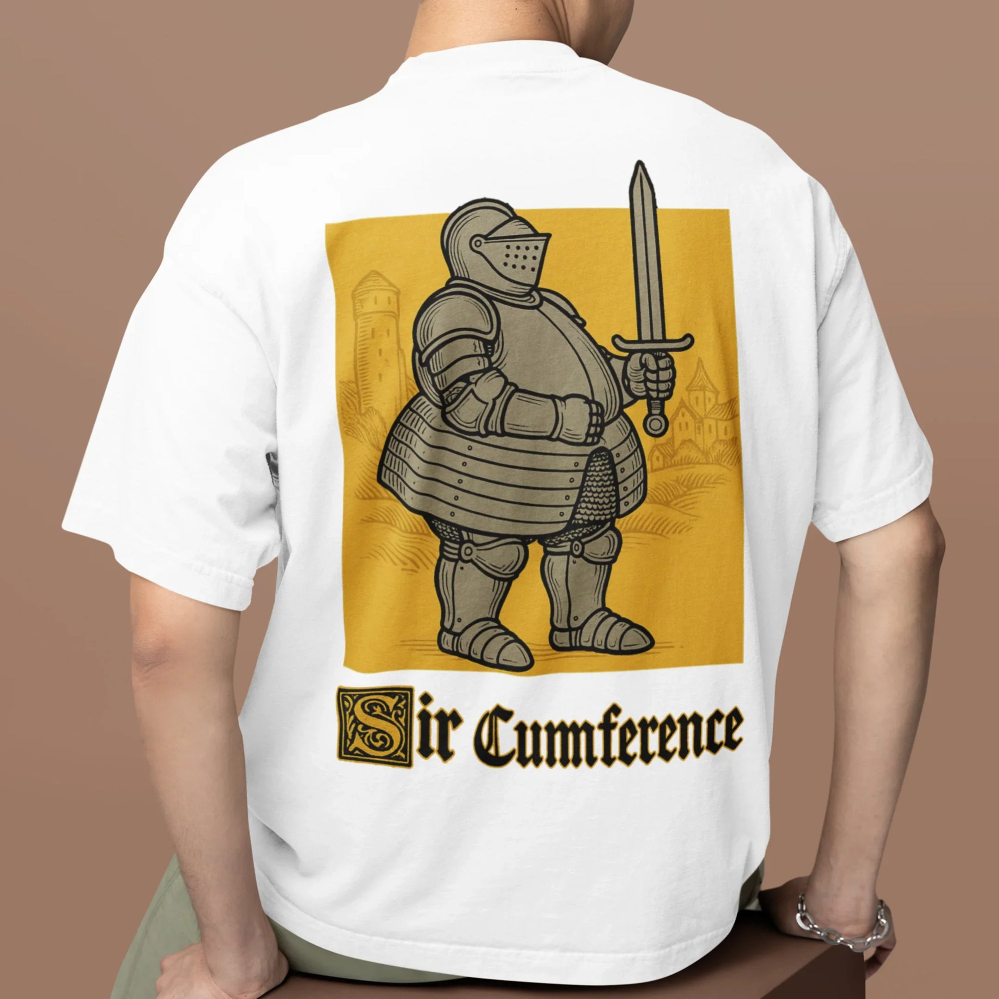 Sir Cumference (Fat Knight) T-Shirt (backprint) - Orbital Clothing