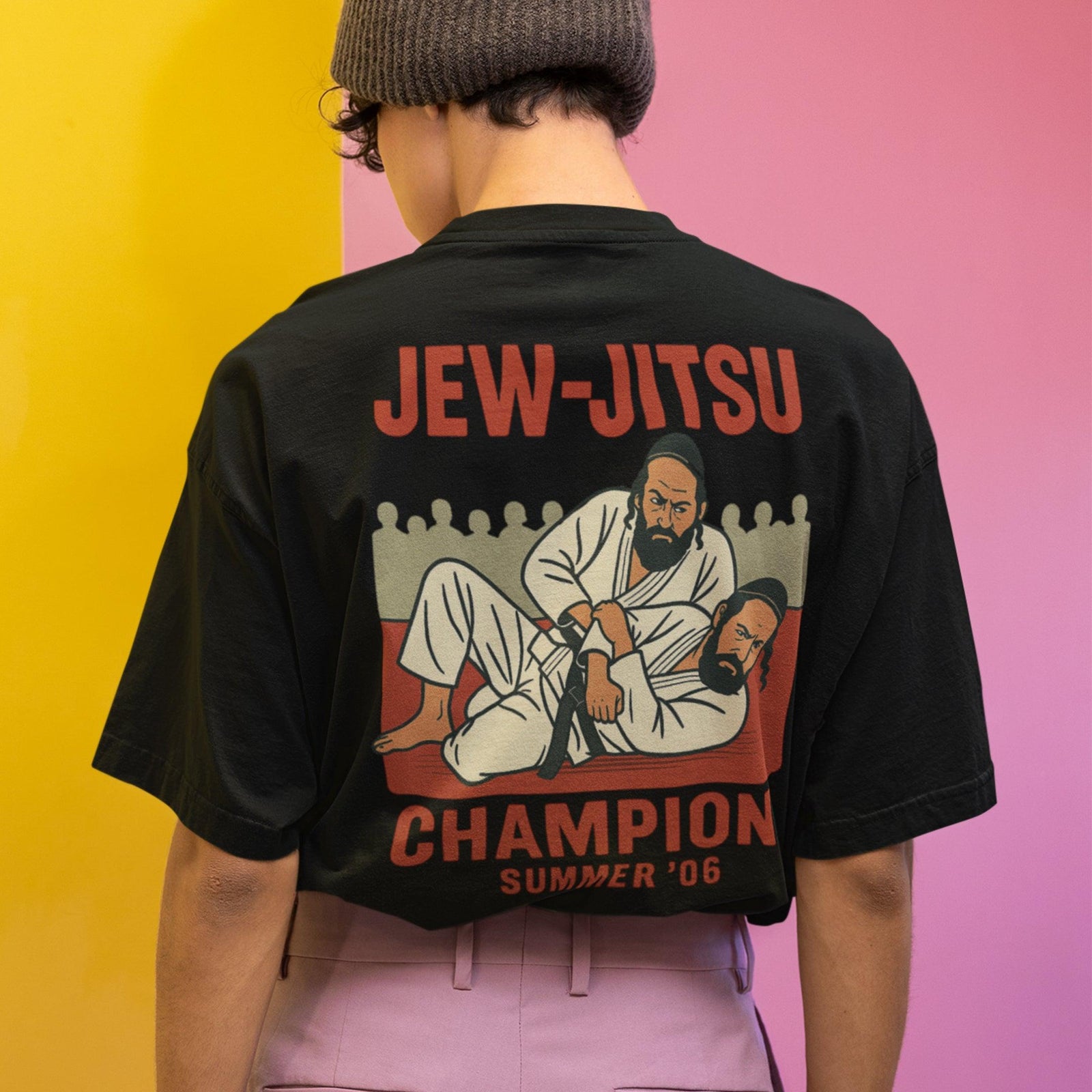 Jew-Jitsu Champion T-Shirt (backprint) - Orbital Clothing