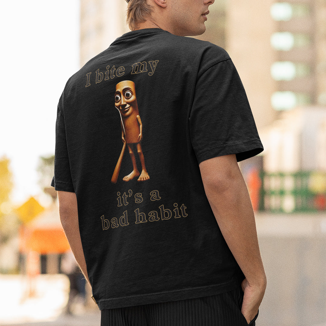 I bit my Tung it's a bad habit T-Shirt (backprint) Orbital Clothing