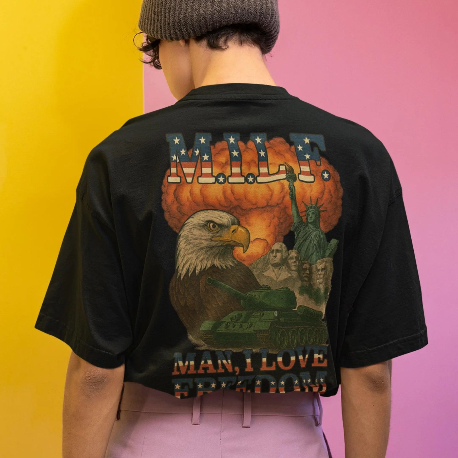 MILF - Man I Love Freedom T-Shirt (backprint) - Orbital Clothing