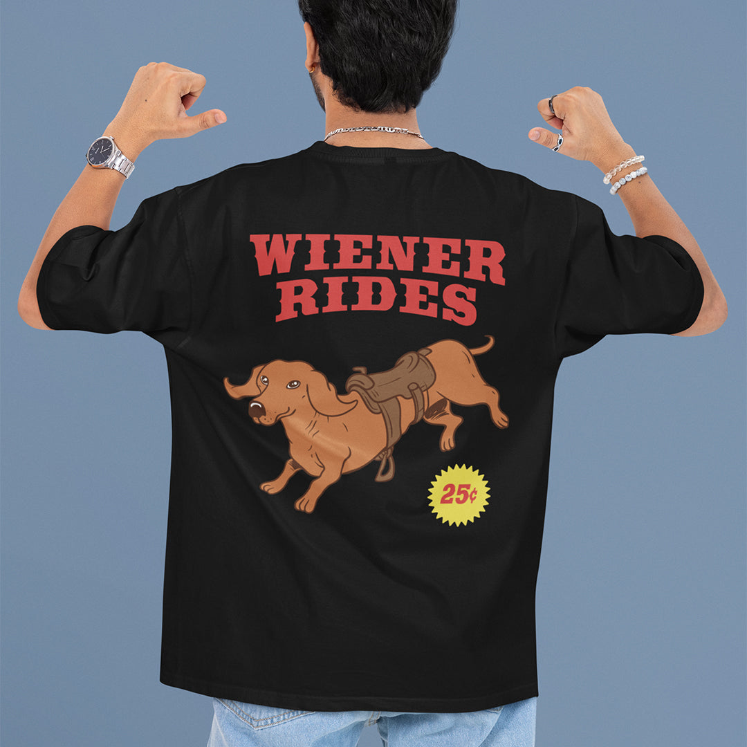 Wiener Rides T-Shirt (backprint) Orbital Clothing