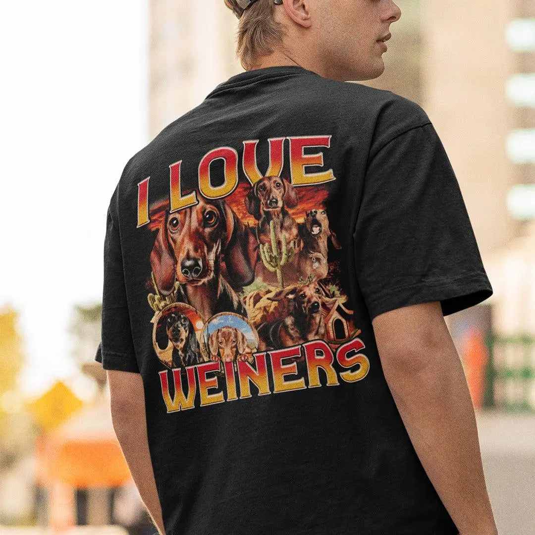 I Love Weiners T-Shirt (backprint) - Orbital Clothing