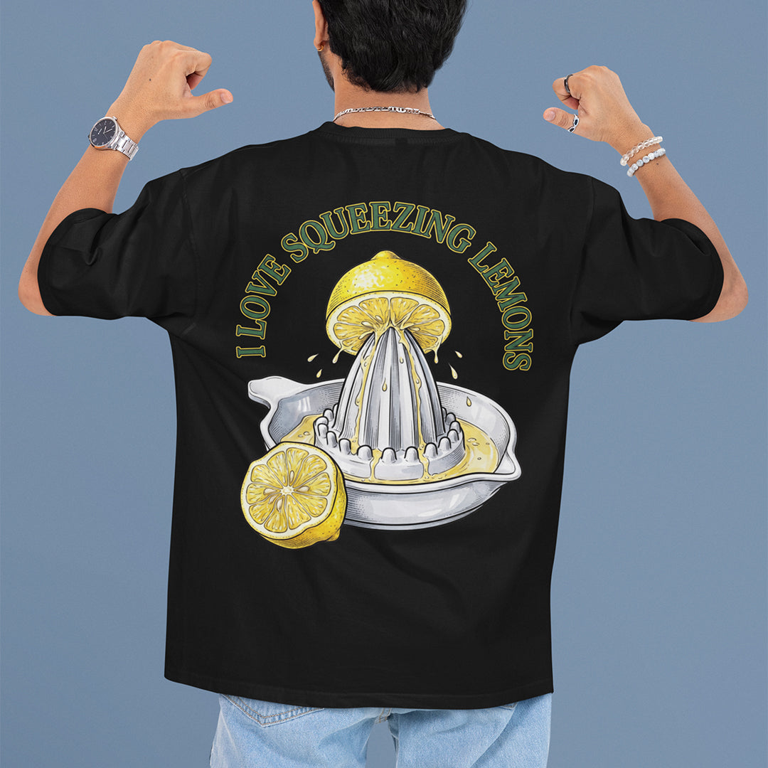 I love squeezing lemons T-Shirt (backprint) Orbital Clothing