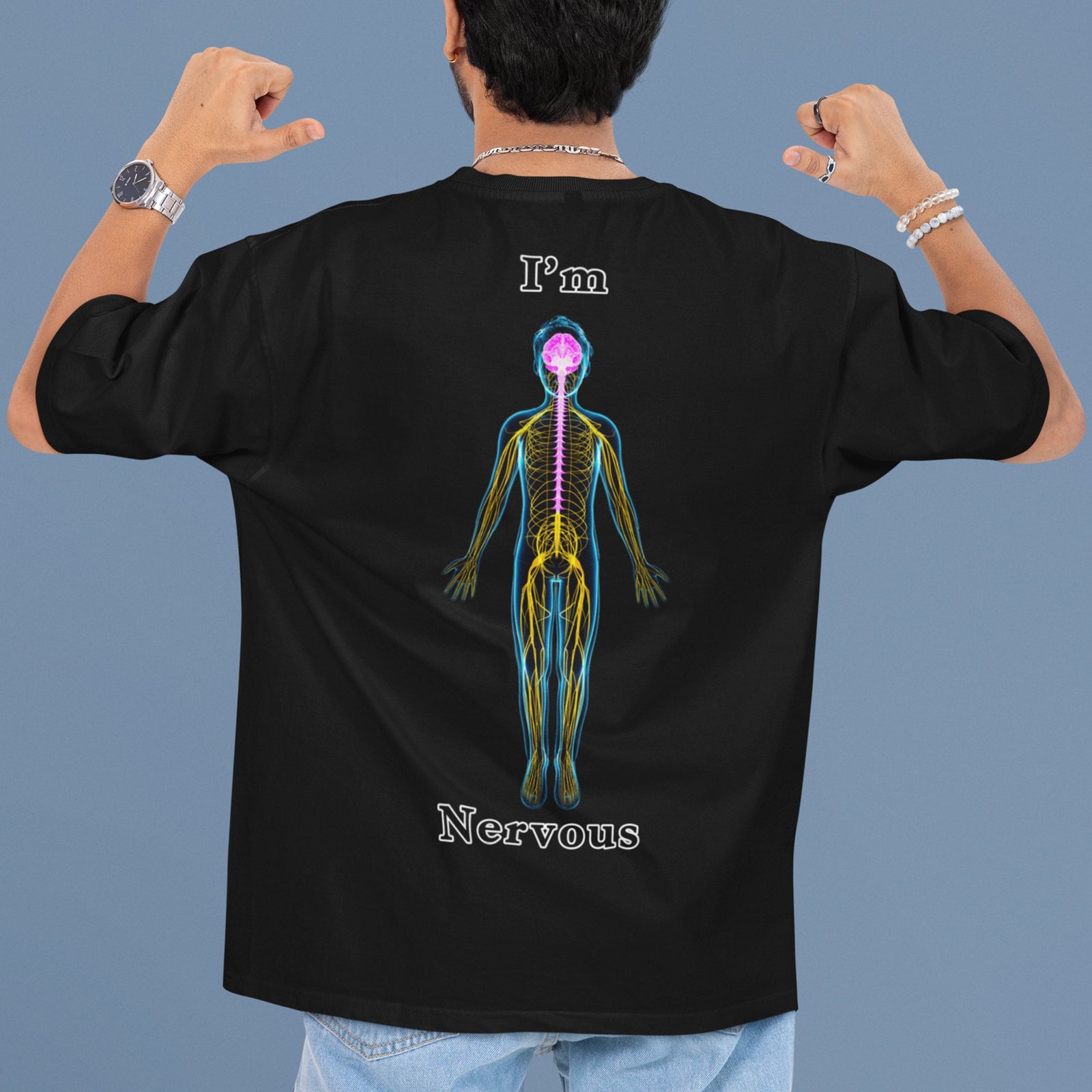 I'm nervous T-Shirt (backprint) Orbital Clothing
