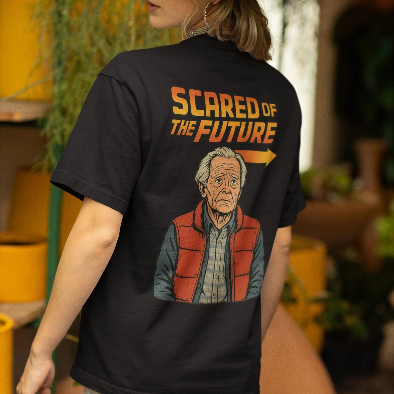 Scared of the Future T-Shirt (backprint) - Orbital Clothing
