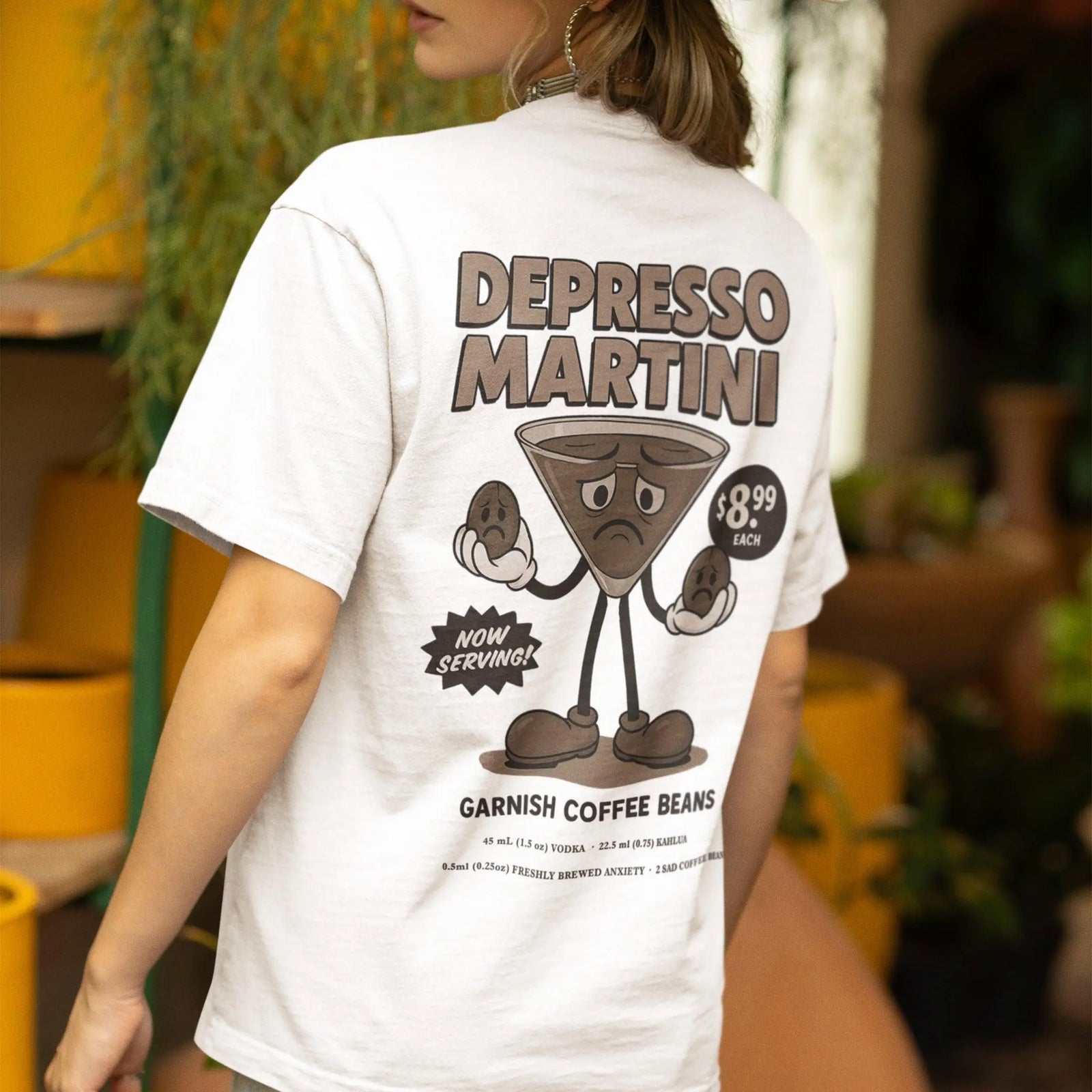 Depresso Martini T-Shirt (backprint) - Orbital Clothing
