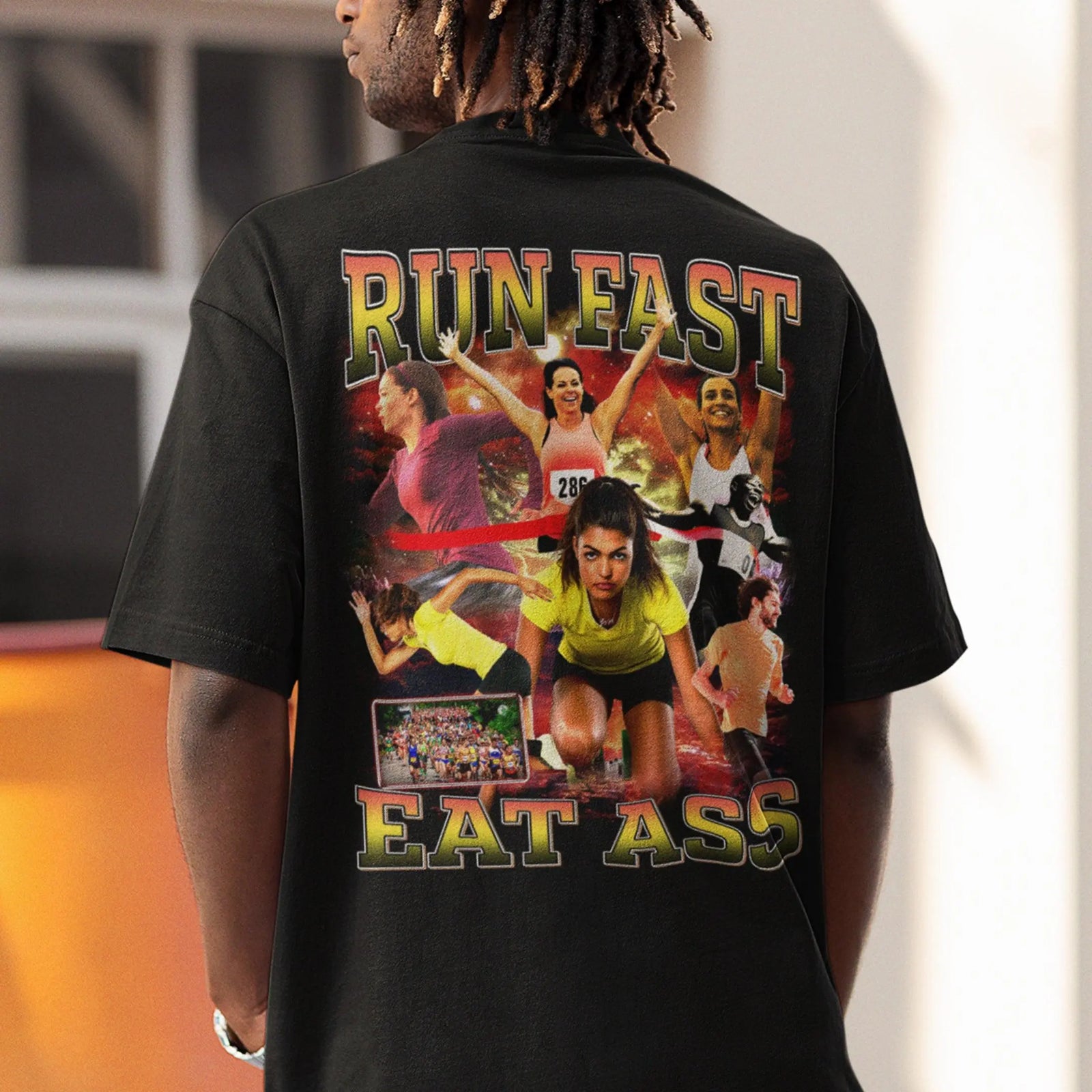 Run Fast Eat Ass T-Shirt (backprint) - Orbital Clothing