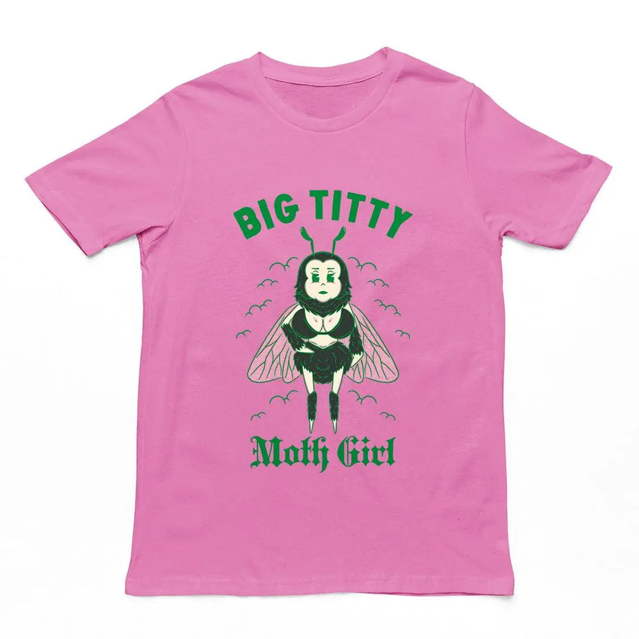 Big Titty Moth Girl t-shirt - Orbital Clothing