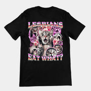 Lesben essen was T-Shirt (Rückenaufdruck)