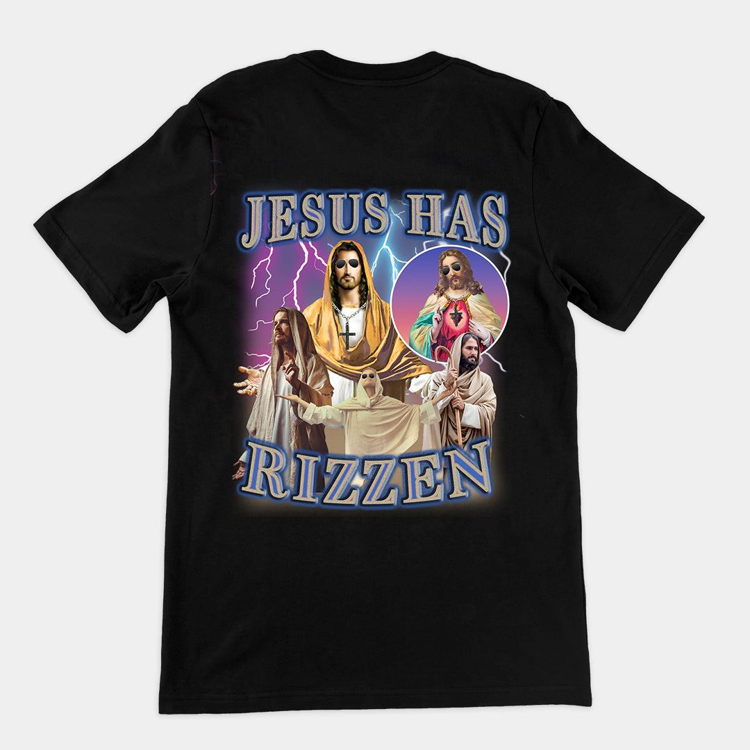 Jesus has Rizzen t-shirt (backprint)