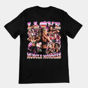 Ich liebe Muskelmütter T-Shirt (Rückenaufdruck)