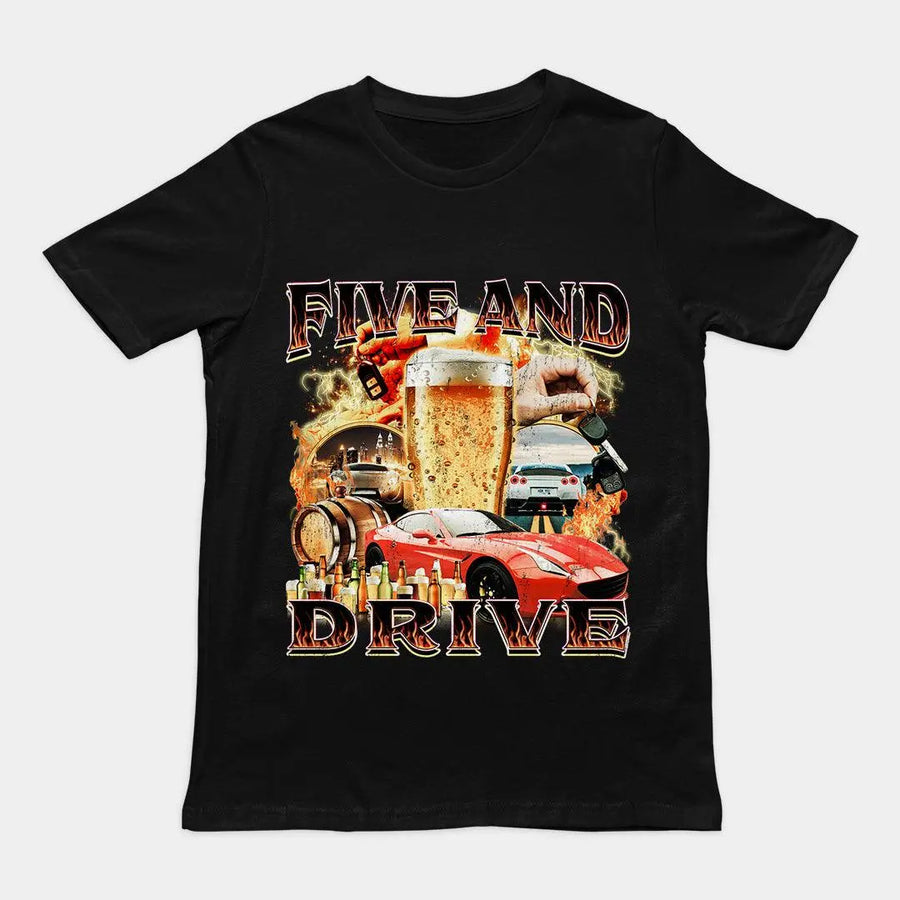 Five and Drive t-shirt - Orbital Clothing