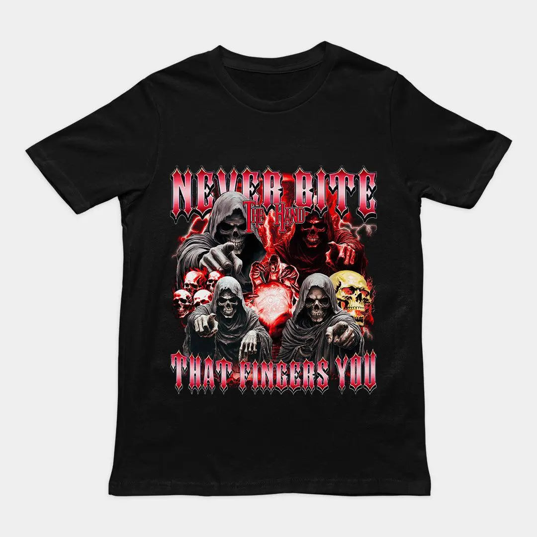 Never Bite the Hand that Fingers You T-Shirt - Orbital Clothing
