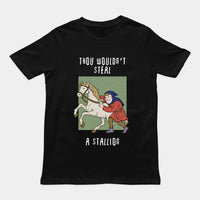Thou wouldn't steal a stallion T-Shirt - Black / S