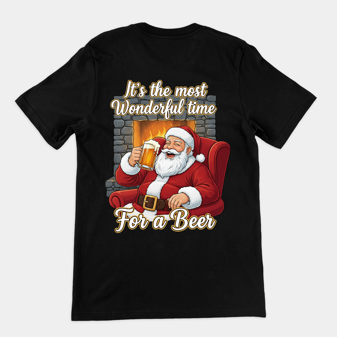 Es ist die schönste Zeit für ein Bier-T-Shirt (Rückenaufdruck)