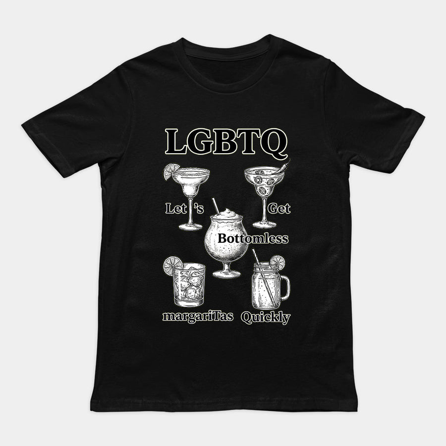 LGBTQ - lets get bottomless margaritas quickly T-Shirt Orbital Clothing