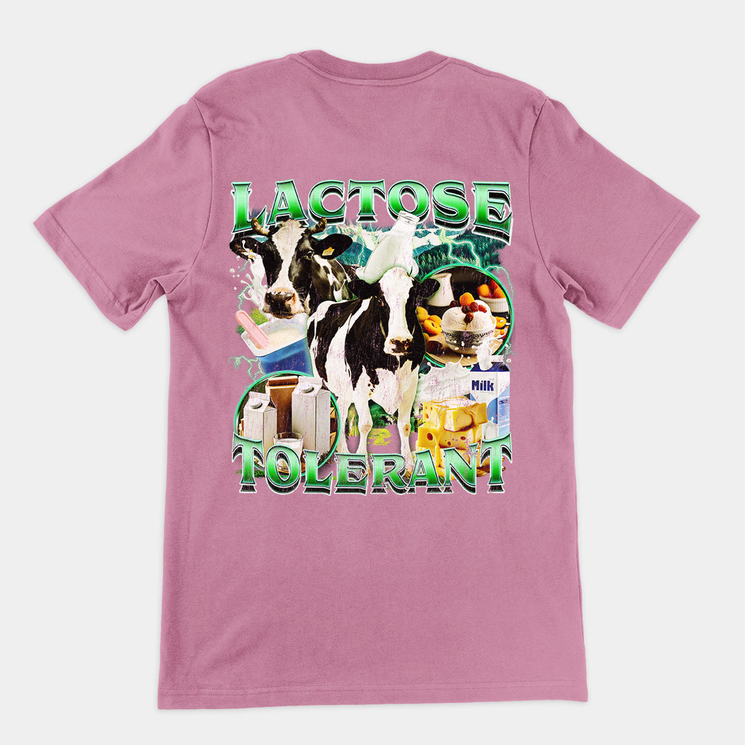 Lactose Tolerant t-shirt (backprint)