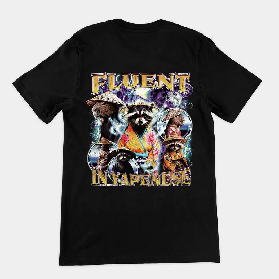 Fluent in Yapenese t-shirt (backprint) - Orbital Clothing