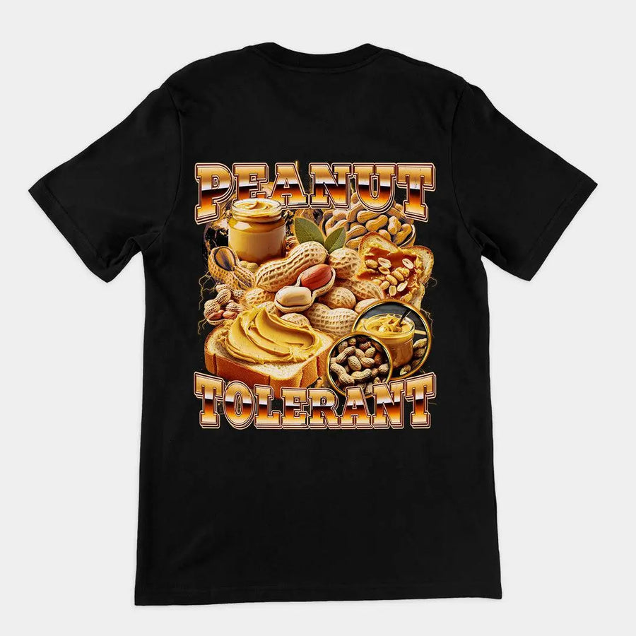 Peanut Tolerant t-shirt (backprint) - Orbital Clothing