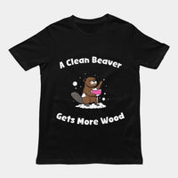 Ein sauberer Biber bekommt mehr Holz – T-Shirt - Schwarz / S