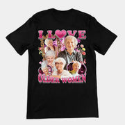 Ik hou van oudere vrouwen t-shirt (achterkant)