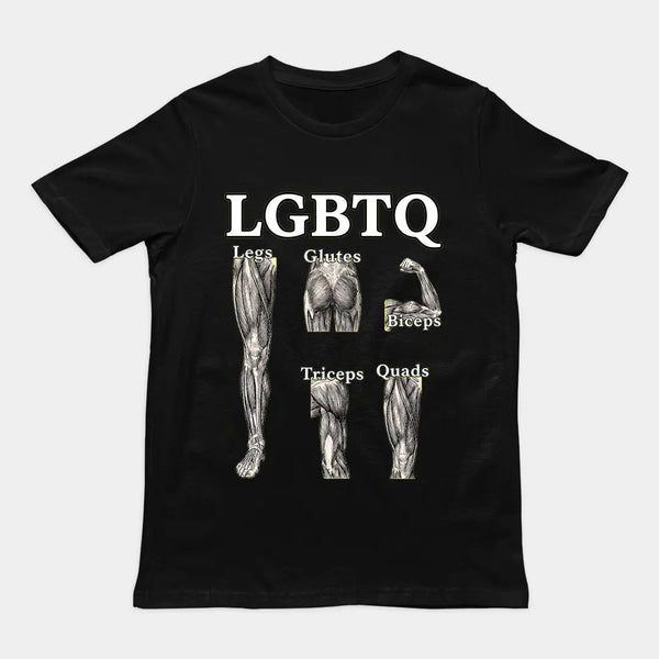 LGBTQ Gym T-Shirt | Legs Glutes Biceps | Orbital Clothing