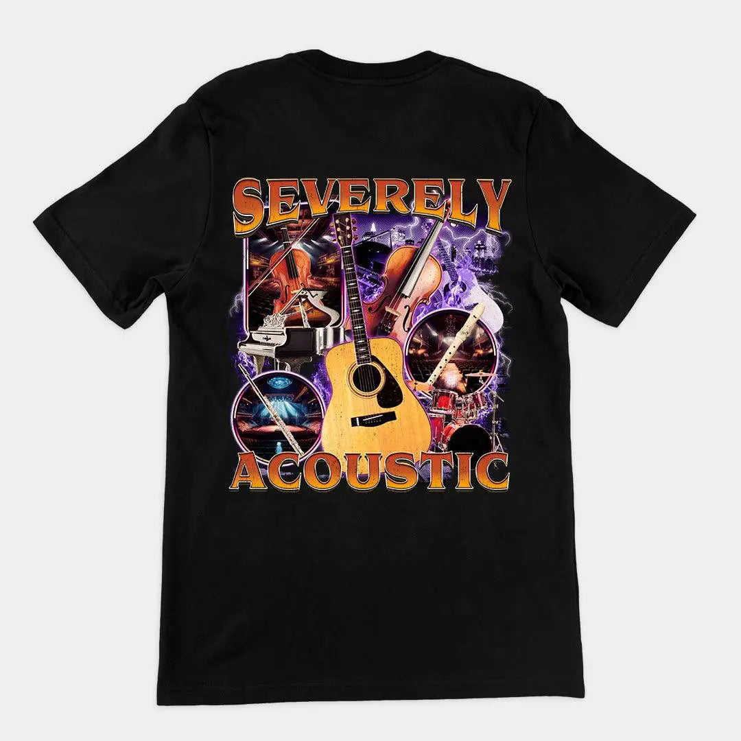 Severely Acoustic t-shirt (backprint) - Orbital Clothing