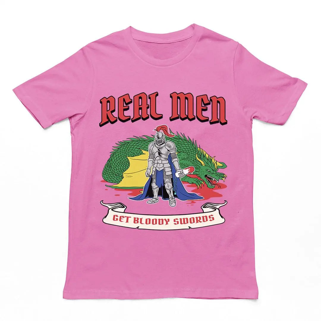 Real Men Get Bloody Swords T-Shirt - Orbital Clothing