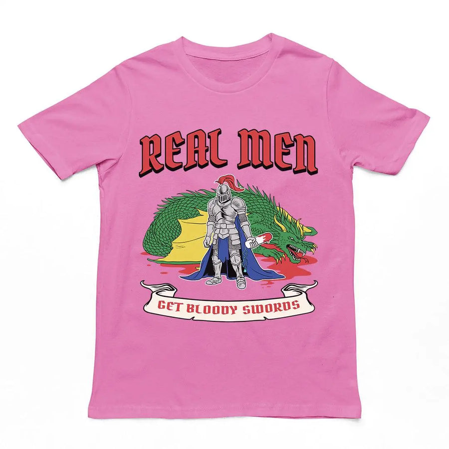 Real Men Get Bloody Swords T-Shirt - Orbital Clothing