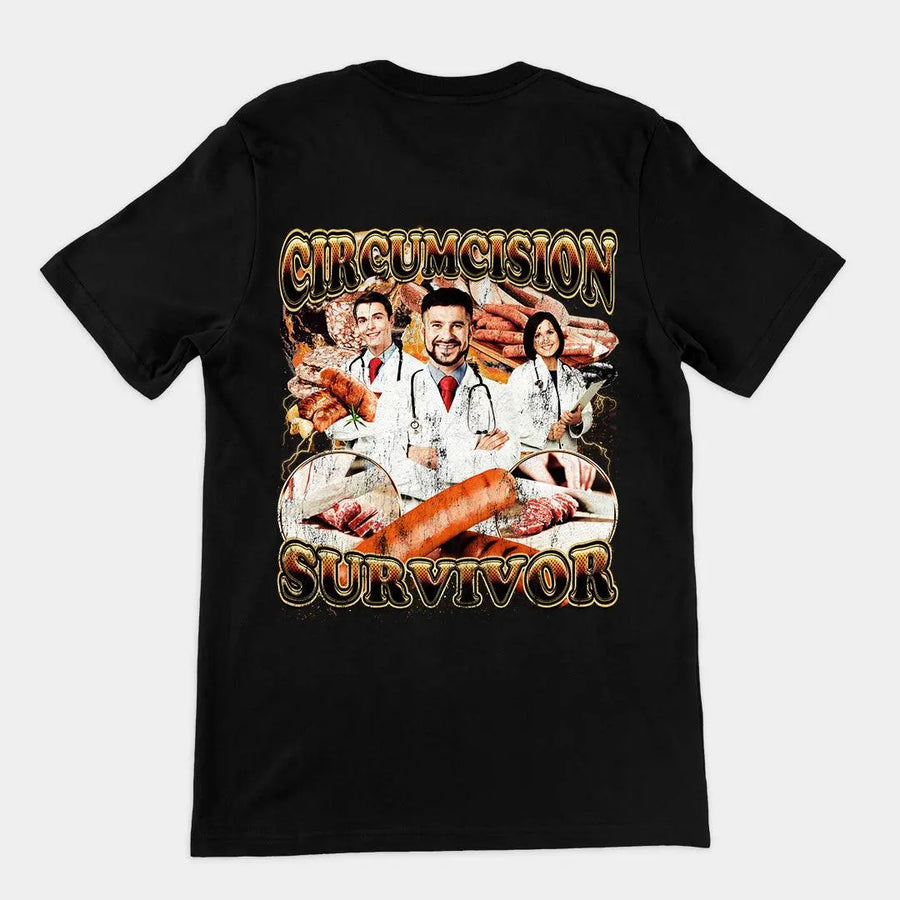 Circumcision Survivor t-shirt (backprint) - Orbital Clothing
