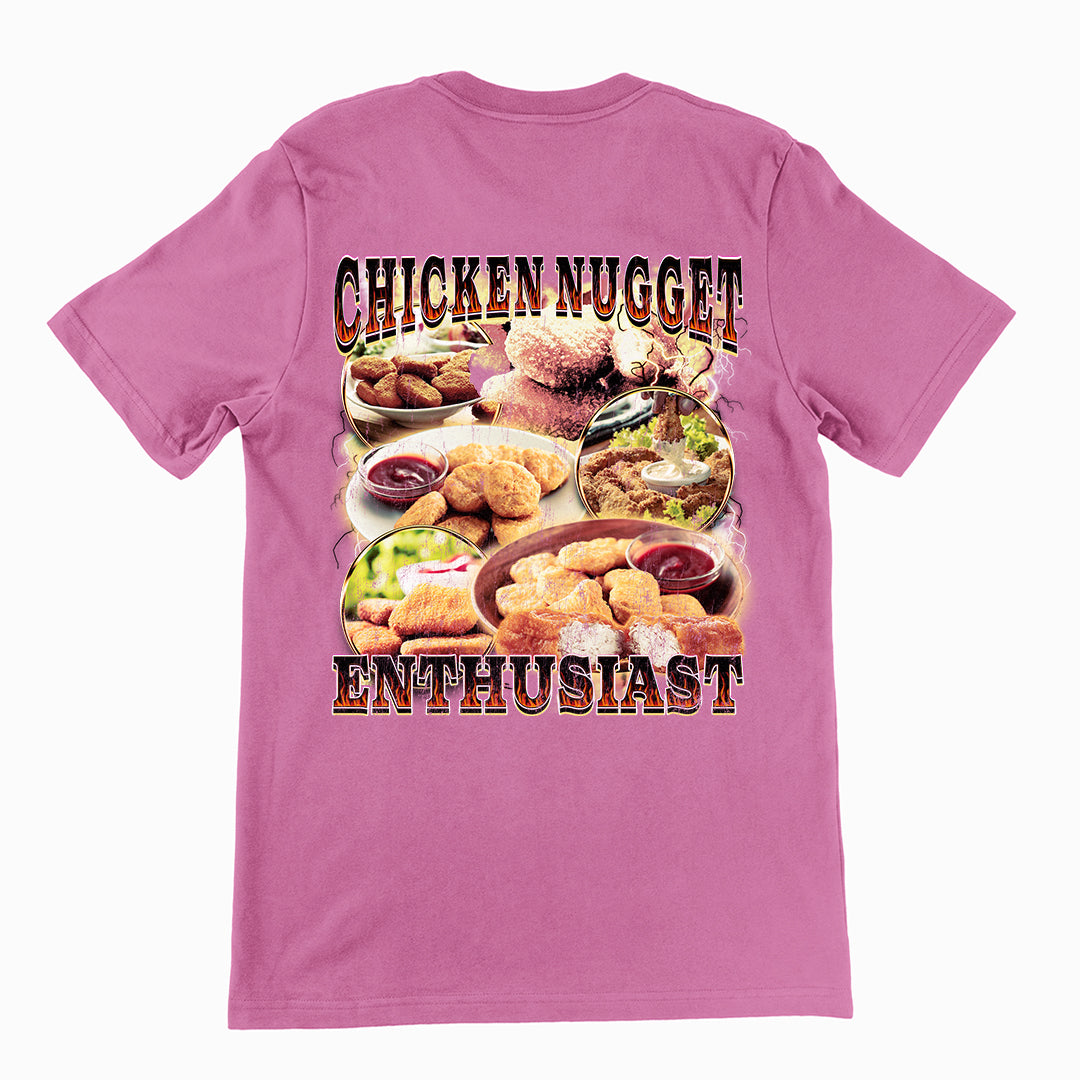 Chicken Nugget Enthusiast t-shirt (backprint)