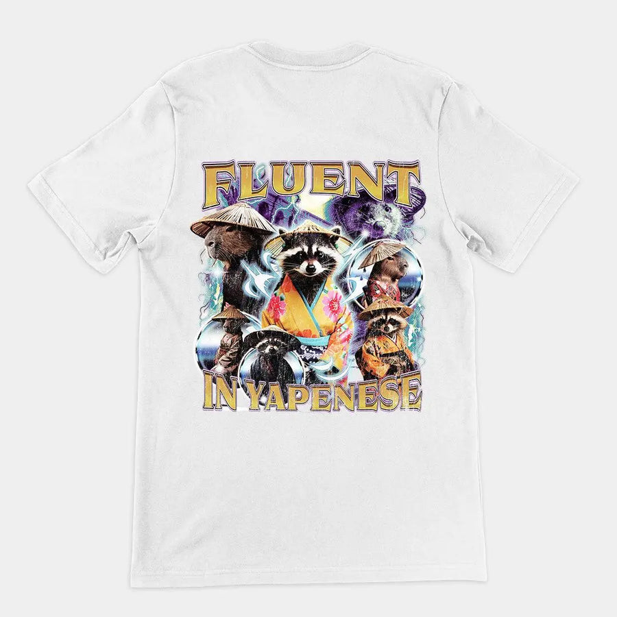 Fluent in Yapenese t-shirt (backprint) - Orbital Clothing